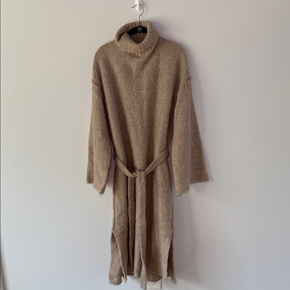 STAUD Tan Knit Midi Dress